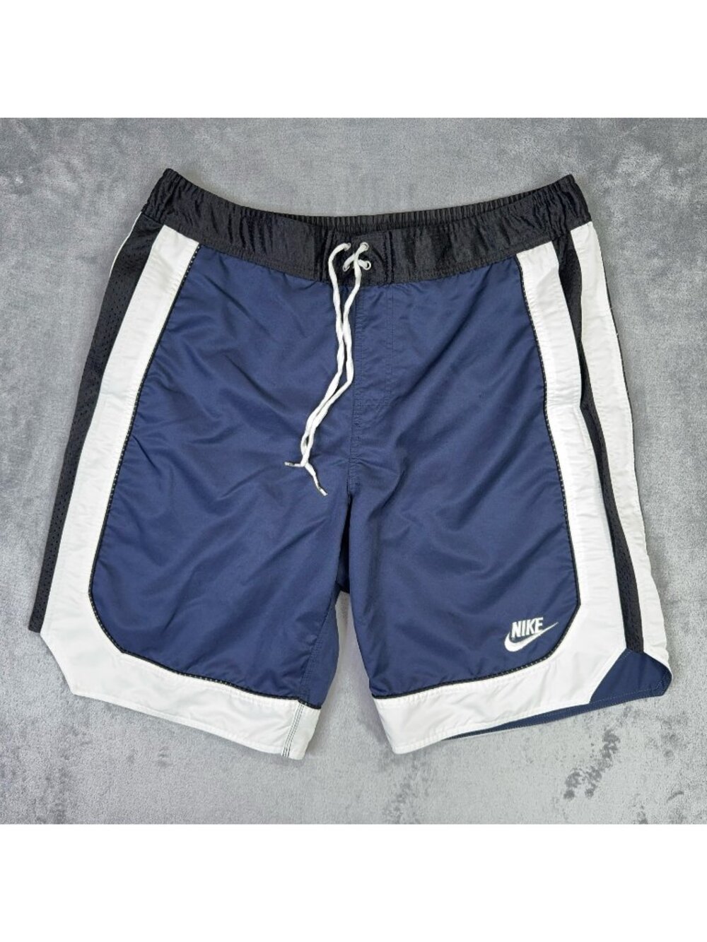 Nike Board Shorts Swim Trunks Mens Large Navy Blue Mesh Lined Vintage Y2K Surf